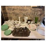 Mixed lot of Vintage Glassware China Silverware