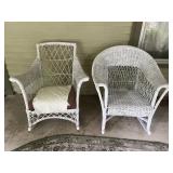 White Wicker Chairs Set 2