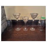 Mixed lot Glass Hurricane Shades Candle Holders