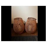 Brown Woven Lanterns Set of 2