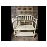 White Wooden Changing Table with Shelves