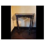 Antique Dark Brown Console Table Turned Legs