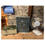 Mixed lot of Lasko Fan Tackle Box Hardware Cabinet