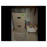 Beige 2-Drawer Metal Filing Cabinet Basket