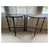 Set of 2 Vintage Half-Moon Console Tables