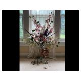 Large Floral Arrangement Metal Accents