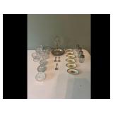 Vintage Glass Salt Cellars Shakers Plates Lot