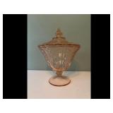 Vintage Pink Depression Glass Candy Dish
