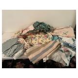 Mixed lot of Fabric Remnants Floral Stripes