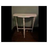 White Half Moon Turned Leg Console Table