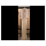 Artemis Pink Silk Slip Robe Set Lace Trim