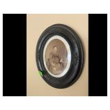 Antique Oval Black Portrait Frame Photograph