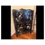 Black Mother of Pearl Asian Cabinet