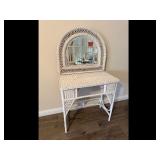 White Vanity Dressing Table Arched Mirror Two...