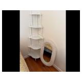 White Wicker Oval Mirror