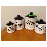 Jay Ceramic Canister Set - 4 pc WhiteBlack