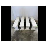 Set of 4 White Wooden Benches