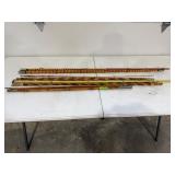 Vintage Bamboo Fishing Rods Lot Brown Used