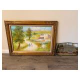Oil Painting Landscape by A. Dupree Gold Frame ...