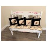 Decorative Bench Accent Pillows Floral Shoe