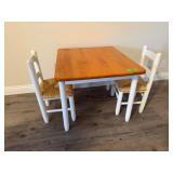 Kids Table and Chairs Set Wood ToneWhite