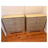 Mid-Century Cabinets - Light Wood - Lattice Doors