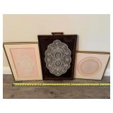 Gold Pink Brown Doilies