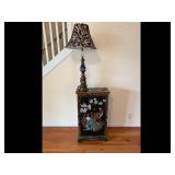 Oriental Cabinet with Lamp - Painted Birds