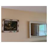 Framed Landscape Painting  Mirror Set