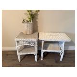 Vintage Wicker Side Tables