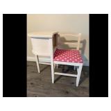 Telephone Stand Chair - WhitePink Polka Dot