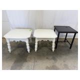 Lot of End Tables White Black Metal Used
