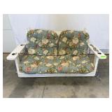 White Floral Swing Bench