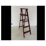 Vintage Floral Wooden Step Stool Ladder