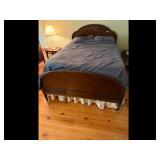 Dark Wood Floral Wooden Bed Frame