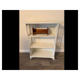 Bookcase - White 3 Shelves Decorative Panels...