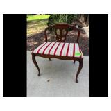 Antique Wooden Vanity Stool Bench