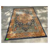 Royal Blue/Orange Medallion Area Rug