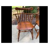 Set of 4 Vintage Wooden Windsor Style Arm Chairs