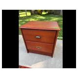 Vintage Wooden Nightstand with 2 Drawers