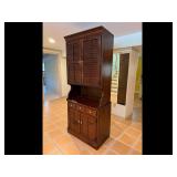 Vintage Wooden Hutch with Cabinet Doors and...