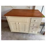 Vintage Farmhouse Style Cream Cabinet