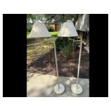 Vintage Floor Lamps with Cream Cone Shades