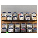 Craft Supplies Clear Blue Lids Storage Bins...