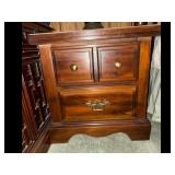 Vintage Brown Nightstand Brass Pull Signs