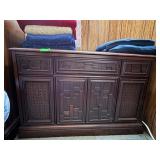 Vintage Dark Wood Cabinet - Mid-Century Modern