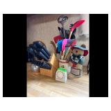 Kitchenware Lot Knife Block Utensils Timer