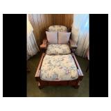 Vintage Floral Glider Rocker  Ottoman Set