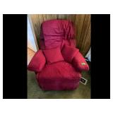 Red Recliner Chair w Pillows Textured Fabric