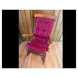 Burgundy Classic Rocking Chair - Tufted